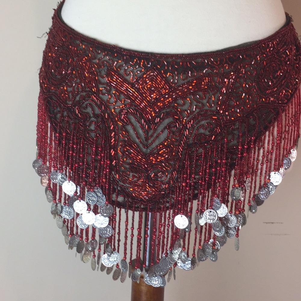 Beaded belly dancing belt